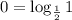 0=\log_{ \frac{1}{2}}1