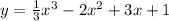 y= \frac{1}{3} x^3-2x^2+3x+1