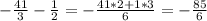 -\frac{41}{3}-\frac{1}{2} = -\frac{41*2+1*3}{6}=- \frac{85}{6}