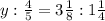 y: \frac{4}{5} =3 \frac{1}{8} :1 \frac{1}{4}