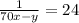 \frac{1}{70x-y}=24