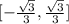 [-\frac{\sqrt{3}}{3},\frac{\sqrt{3}}{3}]