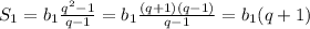 S_{1} = b_{1} \frac{ q^{2}-1}{q-1} = b_{1} \frac{ (q+1)(q-1)}{q-1} = b_{1} (q+1)