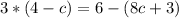 3 * (4-c) = 6 - (8c + 3)