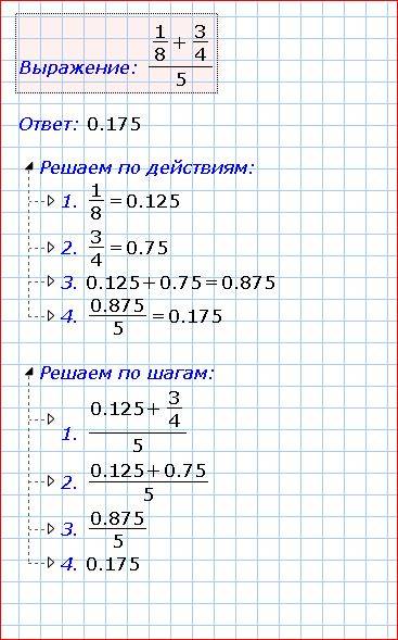 (1/8+3/4): 5= (4/3+1/9)*4= объясните как решить