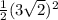 \frac{1}{2} (3 \sqrt{2}) ^{2}