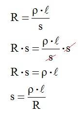 Как найти площадь поперечного сечения проводника, зная длину, сопротивление и ро. нужна
