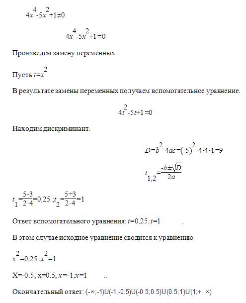 Найдите область определения выражения 3x+2/4x^4-5x^2+1