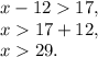 x-1217,\\x17+12,\\x29.