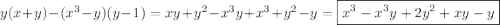 y(x+y)-(x^3-y)(y-1)=xy+y^2-x^3y+x^3+y^2-y=\boxed{x^3-x^3y+2y^2+xy-y}