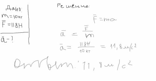 Подвешенное к тросу тело массой 10 кг поднимается вертикально вверх. с каким ускорением оно движется