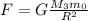 F = G \frac{M_3m_0}{R^2}