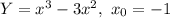 Y=x^3-3x^2,\,\, x_0=-1