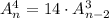 A _{n} ^{4}=14\cdot A _{n-2} ^{3}