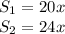 S_1=20x\\ S_2=24x