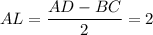 AL=\dfrac{AD-BC}{2}=2