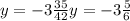 y=-3 \frac{35}{42} y=-3 \frac{5}{6}