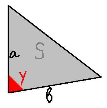 Площаль треугольника равна 44 см в кв.найдите угол треугольника,заключённый межлу его сторонами,равн