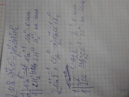 Напишите окислительно-восстановительную реакцию 1) na+h2o = naoh + h2 2)na i + cl = nacl + i2