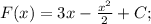 F(x)=3x- \frac{x^2}{2}+C;