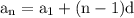 \rm a_n=a_1+(n-1)d