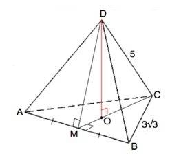 Давс-правильная треугольная пирамида,сторона основания 3 корня из 3 ,а боковое ребро 5 см. мс-медиан