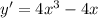 y'=4x^3-4x