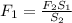 F_{1} = \frac{F_{2}S_{1}}{S_{2}}