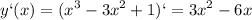 \displaystyle y`(x)=(x^3-3x^2+1)`=3x^2-6x