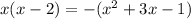 x(x - 2) = -(x^2 + 3x - 1)