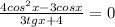 \frac{4cos^2x-3cosx}{3tgx+4}=0