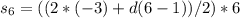 s_{6} =((2*(-3)+d(6-1))/2)*6