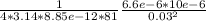 \frac{1}{4*3.14*8.85e-12*81} \frac{6.6e-6*10e-6}{0.03^2}