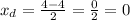 x_{d} = \frac{4-4}{2} = \frac{0}{2} =0