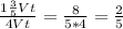 \frac{1 \frac{3}{5}Vt }{4Vt}= \frac{8}{5*4} = \frac{2}{5}