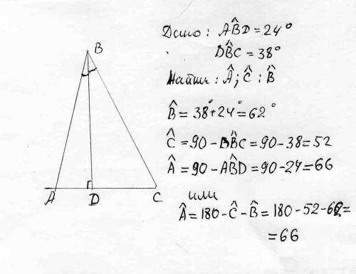 Высота остроугольного треугольника abc образует со сторонами,выходящими из той же вершины , углы,рав