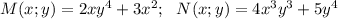 M(x;y)=2xy^4+3x^2;~~ N(x;y)=4x^3y^3+5y^4