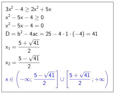 Решить неравество 3х2-4> =2х2+5х