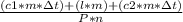 \frac{( c1 * m * зt ) + ( l * m ) + ( c2 * m * зt )}{P * n }