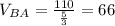 V_{BA} = \frac{110}{ \frac{5}{3}} =66