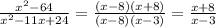 \frac{ x^{2} -64}{ x^{2} -11x+24} = \frac{(x-8)(x+8)}{(x-8)(x-3)} = \frac{x+8}{x-3}