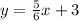 y= \frac{5}{6} x+3