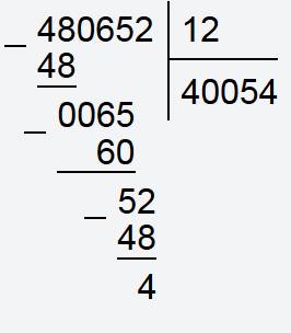 Как решить пример с остатком? 480 652: 12=?