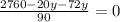 \frac{2760-20y-72y}{90} =0