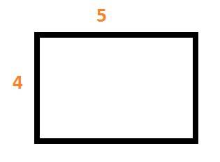 Начертите прямоугольник с длинами сторон 4 см и 5 см. вычисли его периметр, используя схему: + .