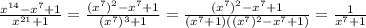 \frac{ x^{14} -x^7+1}{ x^{21}+1 } = \frac{( x^{7})^2 -x^7+1}{ (x^{7})^3+1 } = \frac{( x^{7})^2 -x^7+1}{ (x^{7}+1)(( x^{7})^2 -x^7+1 )} = \frac{1}{x^7+1}