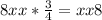 8xx* \frac{3}{4} =xx8