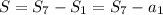 S=S_7-S_1=S_7-a_1