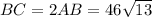 BC=2AB=46\sqrt{13}