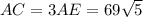 AC=3AE=69\sqrt{5}